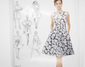 Project Runway Dress Sewing Pattern: Simplicity 0345, Size 12 Bust 34 Uncut