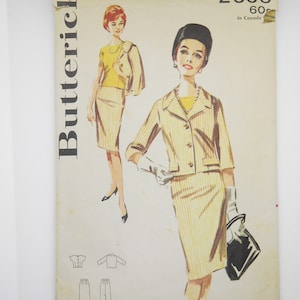 Vintage 60s Suit Sewing Pattern: Butterick 2606, Half Size 18 1/2, Bust 39