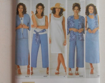 Easy to Sew Dress, Top, Pull On Skirt, Crop Pants Outfit Sewing Pattern Simplicity 4552 Size 20W 22W 24W 26W 28W Bust 42 44 46 48 50 UNCUT