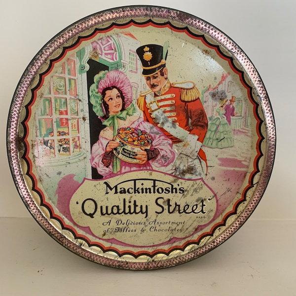 vintage Angleterre English Candy Tin Antique