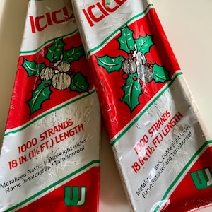 Vintage Christmas Tree Tinsel Icicles Silver NOS Unopened Decorations