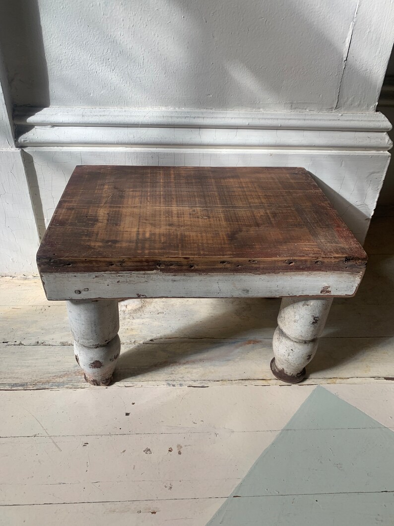 Vintage Farmhouse Stool Photo Styling Prop Plant Stand Cottage Core ...