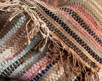 Vintage woven Table runner Rug fabric