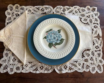 Vintage Battenberg Lace 8 Placemats 7 Napkins Set NOS