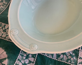 Vintage Aqua LuRay Pastels Serving Platter Modern MCM Thanksgiving Holiday Dinner Surf Green Oval Serving Bowl or vegetable dish