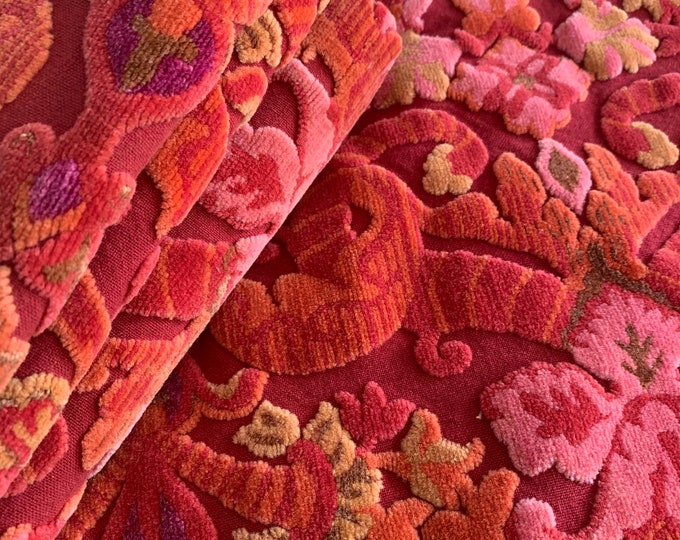 Shabby Vintage Pink Velvet Fabric Chic Hollywood Regency Etsy