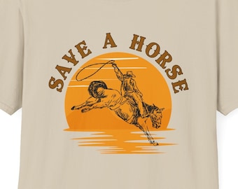 Save A Horse T-shirt western Cowboy Rider Riding Camicia vintage T-shirt da donna a maniche corte