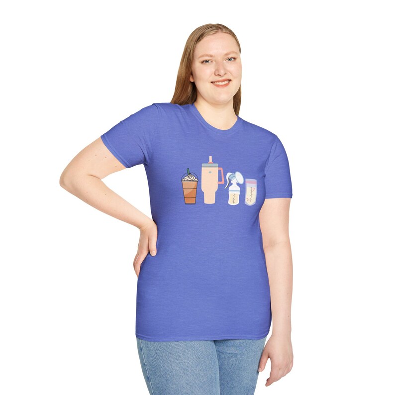 Breast Pumping Life Essentials Shirt Stanley Tumbler Iced Coffee Baby Milk Breastfeeding Tee Logo Icons T-Shirt
