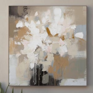 Peinture de fleurs colorées texturées lourdes sur toile, art mural floral abstrait, art mural floral texturé 3D, fleurs modernes peinture au couteau