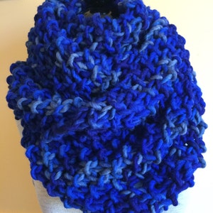 Blue Scarf - Chunky Scarf - Knit Scarf - Huge Scarf - Infinity Scarf - Figure 8 Scarf - Blue Chunky Knit - Knit Wrap - Blue