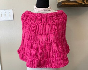 Pink Shoulder Wrap - Knit Warp - Knit Shrug - Pink - Shoulder Wrap - Wool Wrap - Easter - Knit Shawl - Pink Wrap - Outlander Knit