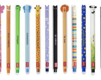 Lot De 18 Stylos Gel Effaçables 0,7 Mm - Motifs Licorne, Hippo, Papillon… - Encre Thermosensitive - Gomme Intégrée - Cadeau Créatif