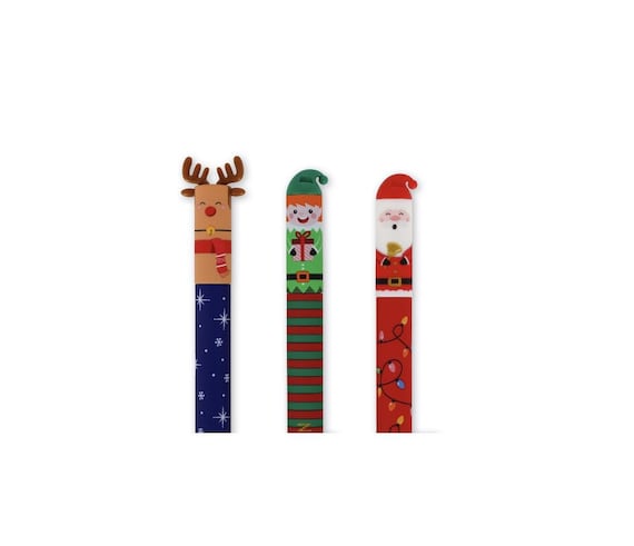 24 Penne Gel Natalizie Con Renna, Babbo Natale E Albero - Cancelleria Festiva Per Bambini - 2