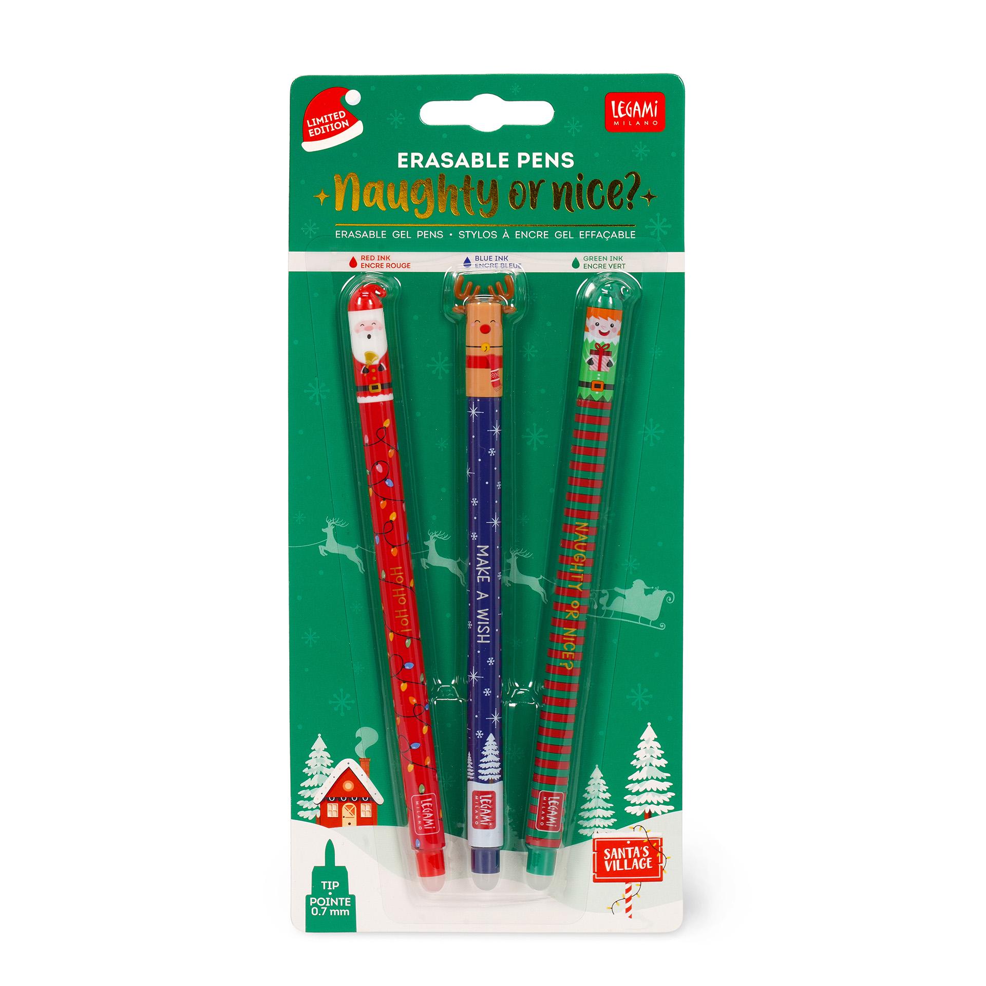 LEGAMI Christmas Limited Edition Naughty or Nice Erasable Gel Pens
