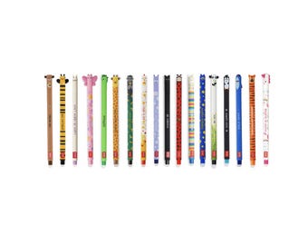 SET Of 18 - LEGAMI STANDARD Erasable Gel Pens  - Includes 2026 Gorilla, Hen & Ladybug