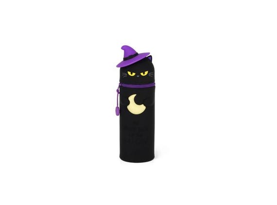 Legami - Kawaii 2-in-1 etui van zachte siliconen, motief Kitty Paw, pennenhouder voor op tafel, ritssluiting, kleurpotloden, viltstiften, H 21,5 cm