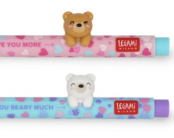 LEGAMI Lovely Friends Valentines Limited Edition Set of 2 Gel Pens 2025 - 'Beary in Love' - Discontinued