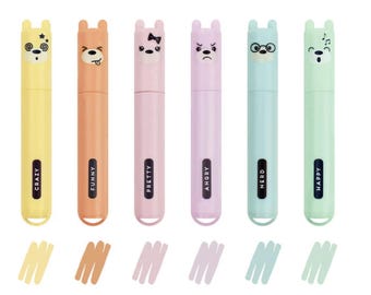 LEGAMI TEDDY'S STYLE - Set of 6 Mini Highlighters