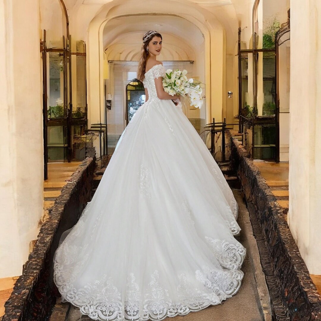 Luxury Wedding Dress, Princess Wedding Dress, off the Shoulder Wedding ...