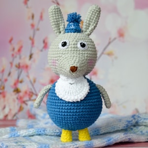 Abuelo Conejo, Juguete de crochet, Regalo original para niños, Animales de crochet, Regalo para niños, Dibujo animado para muñeca