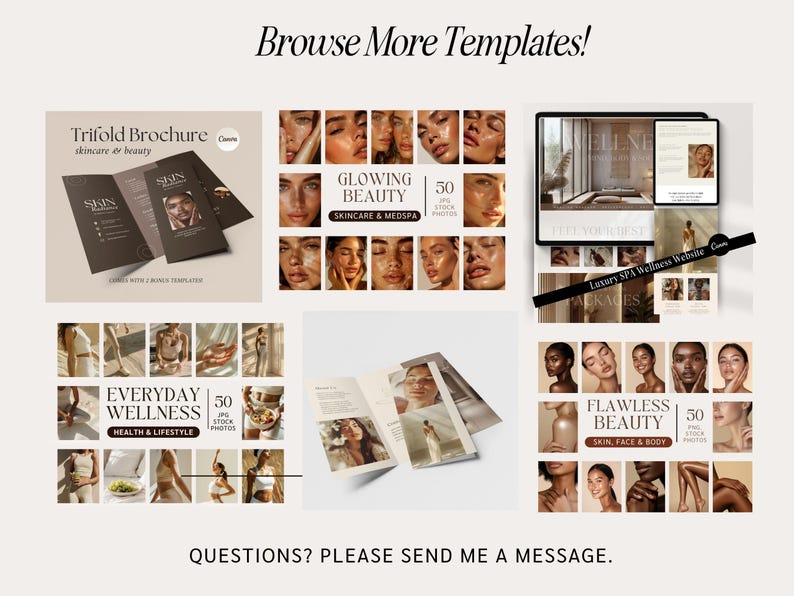 Minimalist PMU Trifold Brochure Template, Printable PMU Pamphlet Price List, Canva Minimalist Trifold Template, PMU Brochure,
