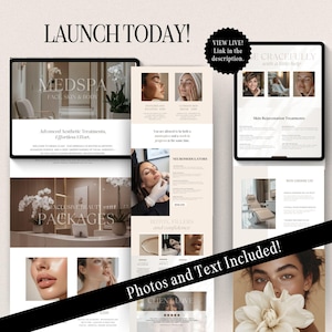 luxury website, medspa templates, beauty canva website