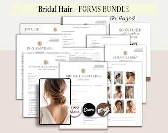 Bridal Hair Contract Wedding Hairstyling Agreement Template Bridal Hair Services Beauty Salon Wedding Client Intake Form Terms and Condition