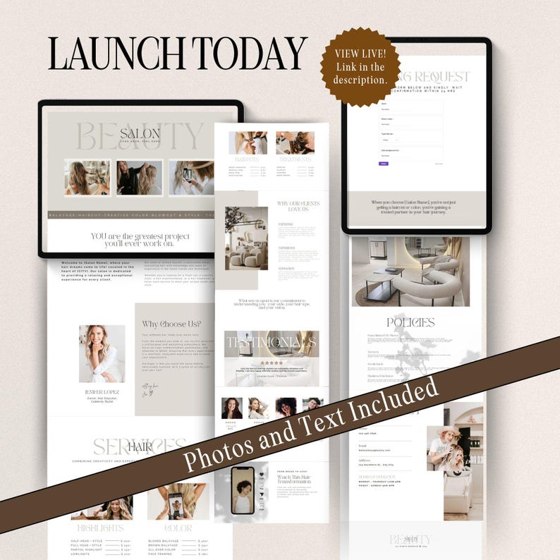 hair website, canva website, hair template