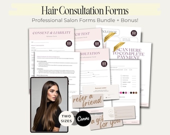 Consultation Form Hairstylist Client Intake Hair Color Consent Waiver Patch Test Beauty Salon Template Hairdressing Forms Bundle Hairstyling