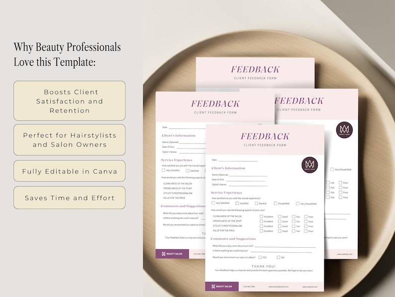 Hairstylist Customer Feedback Form Client Testimonial Template Beauty ...
