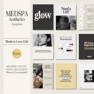 Medspa Aesthetics Instagram Templates Nurse Injector Post Ideas Botox Filler Social Media Medspa Bundle Esthetician Template Beauty Business