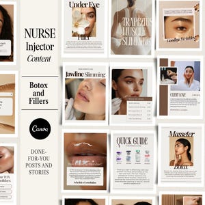 Botox and Lip Filler Post Templates Medspa Instagram Template Bundle Aesthetic Nurse Injector Fillers Post Esthetician Med Spa Social Media