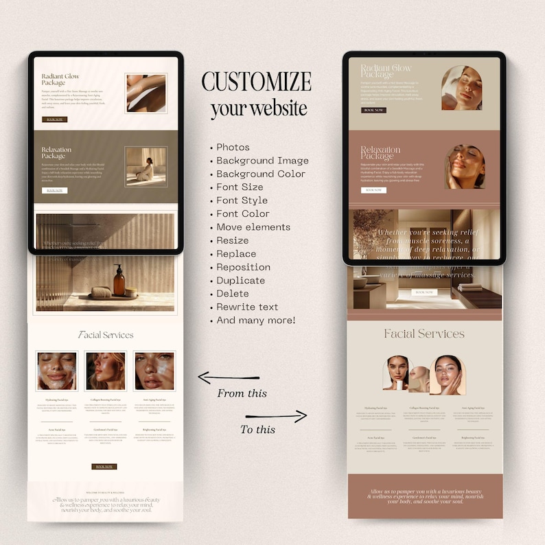 skincare templates, skincare Instagram, skincare website