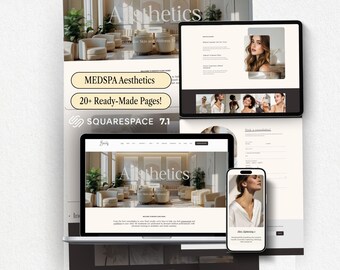 Luxurious Medical Spa Squarespace Website Template Aesthetic Services Editable Site Esthetician Medspa Beauty Website Design
