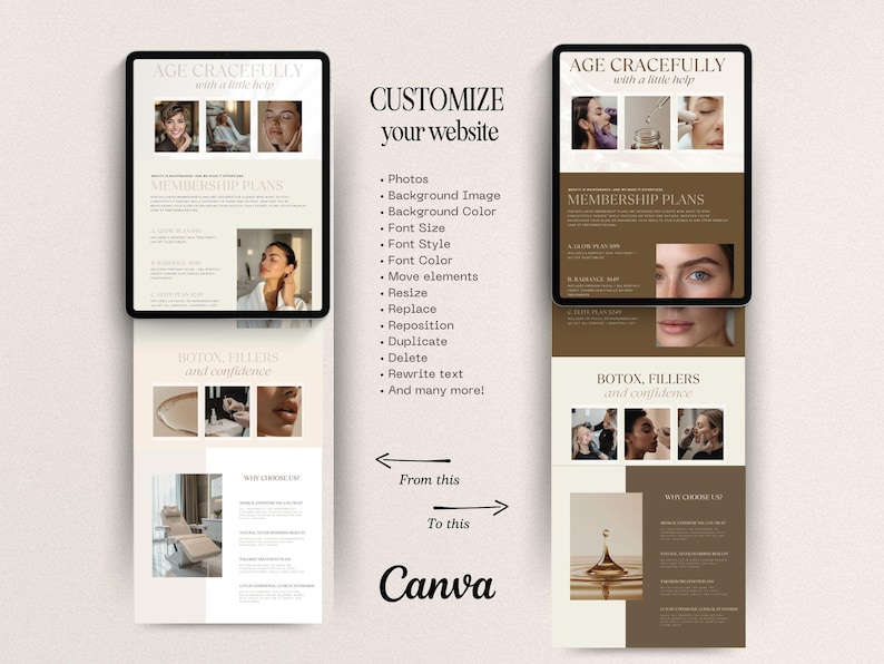 aesthetic business, esthetician website, beauty website canva, esthetician business