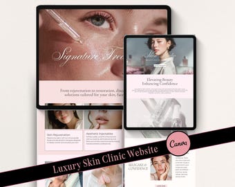 Plantilla web para el cuidado de la piel. Diseño web de lujo para spa médico. Sitio web para reservar citas de esteticistas.