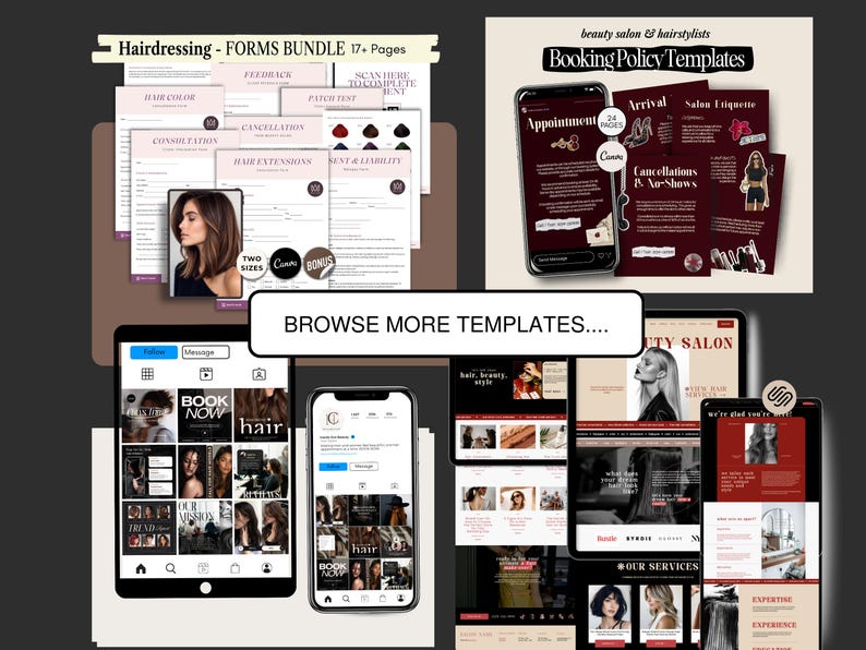 Consultation Form Hairstylist Client Intake Hair Color Consent Waiver Patch Test Beauty Salon Template Hairdressing Forms Bundle Hairstyling