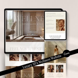 Luxury Spa Website Template, Massage Therapist Booking Website, Esthetician, Skincare Aesthetic, Medspa, Premium Wellness Beauty Websites