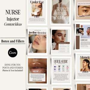 Botox and Lip Filler Post Templates Medspa Instagram Template Bundle Aesthetic Nurse Injector Fillers Post Esthetician Med Spa Social Media