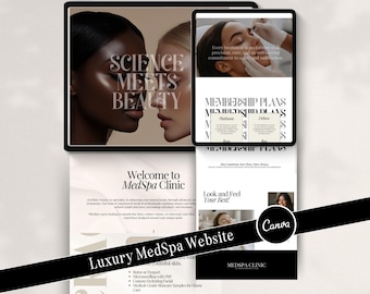 Luxury Medspa Website Template Editable Beauty Canva Website Aesthetic Services Scheduling Site Acuity Esthetician Booking Wellness Business
