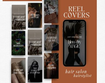 Hairstylist Reels Cover, Beauty Salon Reel and Story Cover Templates Hair Stylist Post Instagram