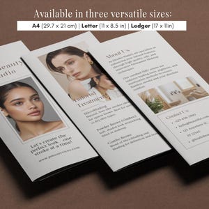 PMU Artist Trifold Brochure Template, Editable Trifold Brochure Template Permanent Makeup