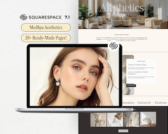 Squarespace Website Template Beauty Medical Spa Aesthetics Web Design Esthetician Business Skincare Site