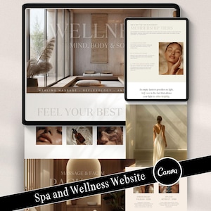 Modello di sito web per spa di lusso, sito web per prenotazioni di massaggiatori, estetista, estetica per la cura della pelle, Medspa, siti web di bellezza e benessere premium
