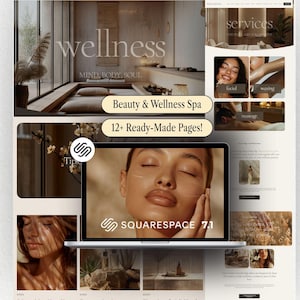 Custom Squarespace Wellness Spa Website Theme Luxury Beauty Skincare Squarespace Design Esthetician Booking Site
