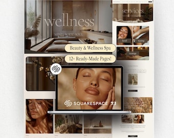 Custom Squarespace Wellness Spa Website Theme Luxury Beauty Skincare Squarespace Design Esthetician Booking Site