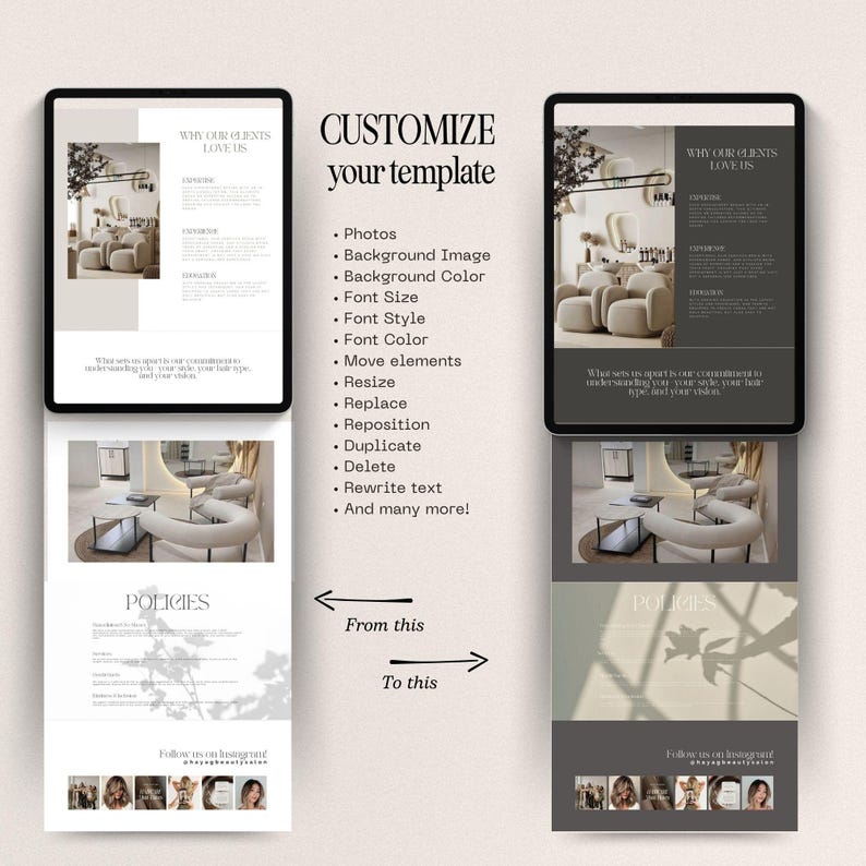 Hair Salon Templates, Booking Template, hairstylist
