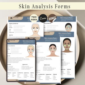 Skin Analysis Template Medspa Facial Assessment Forms Facial Treatment Consultation Form Skincare
