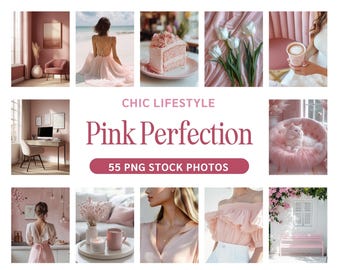 Pink Faceless Stock Images, Pink Floral Theme Stock Photos, Coquette Pink Aesthetic Girl Boss Faceless Marketing Photos