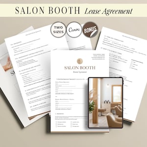 Salon Booth Rental Contracts Beauty Salon Suite Lease Agreement Nail Tech Rental Rules Hair Stylist Chair Contract Template Editable Forms